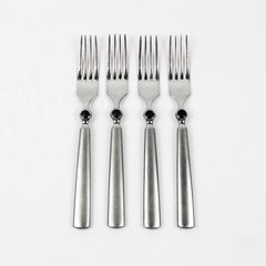 4 Cambridge Silver CBS119 18/10 Stainless Black Dot Dinner Forks Very Rare