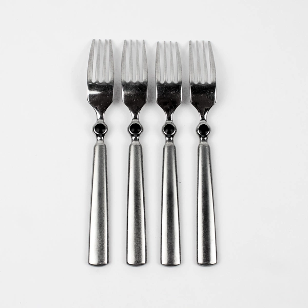 4 Cambridge Silver CBS119 18/10 Stainless Black Dot Dinner Forks Very Rare