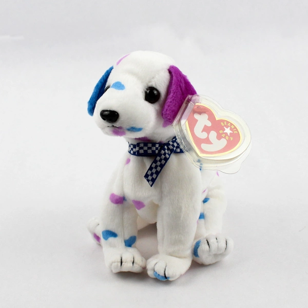 TY Beanie Baby Dizzy the Dalmatian Spotted Blue and Pink 2001 Tags Collectible