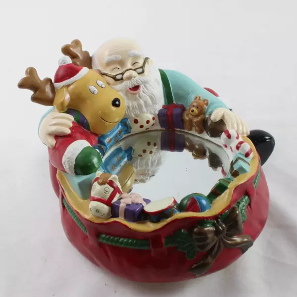 Transfar Int'l Corp Santa Claus & Reindeer Wind-Up Music Player 6" Holiday Decor
