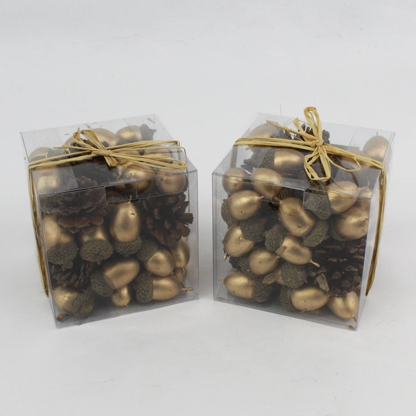 2 Pier 1 Imports Fall Acorn And Pine Cones Golden Decorative Bowl Or Vase Filler