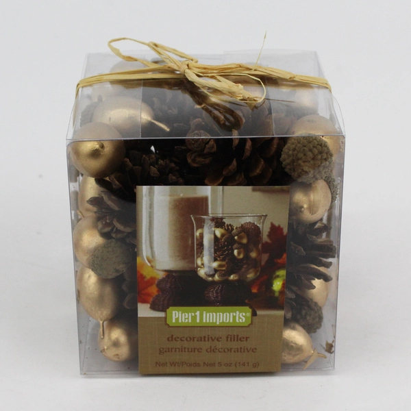 2 Pier 1 Imports Fall Acorn And Pine Cones Golden Decorative Bowl Or Vase Filler