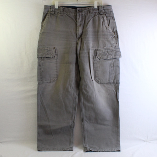 Duluth Trading Co Men's 38x32 Gray Distressed Fire Hose Cargo Workwear