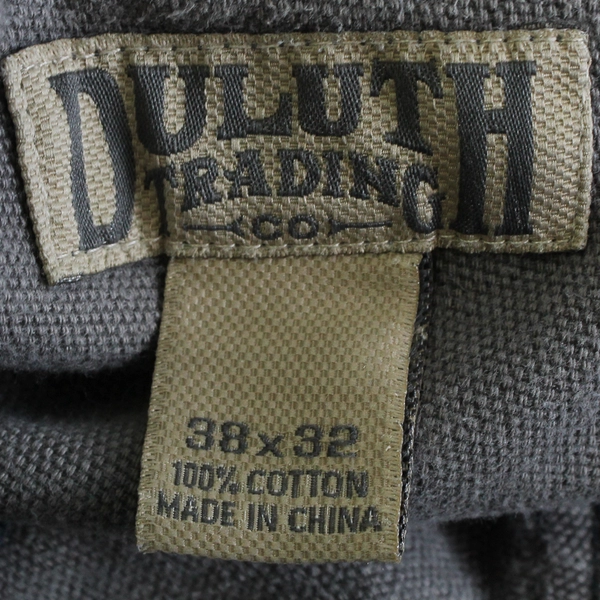 Duluth Trading Co Men's 38x32 Gray Distressed Fire Hose Cargo Workwear