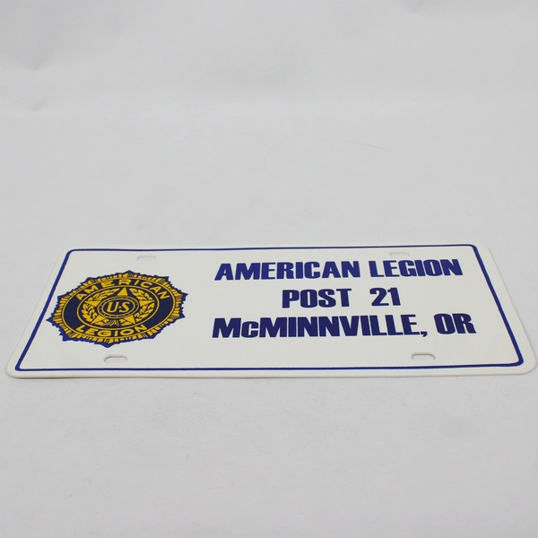 Unbranded American Legion Plastic License Plate McMinnville, Oregon Post 21