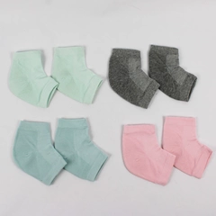 Lot of 4 Pairs of Moisturizing Pastel Colored Heel Socks, Boao Brand
