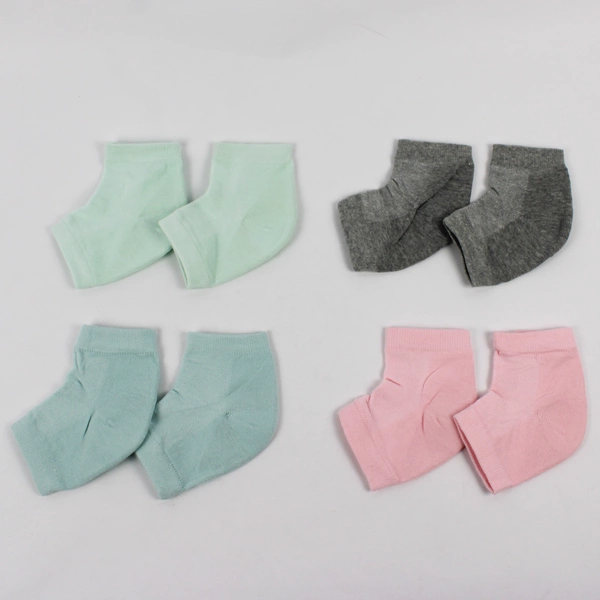 Lot of 4 Pairs of Moisturizing Pastel Colored Heel Socks, Boao Brand