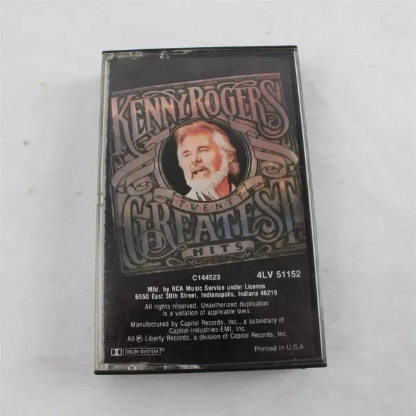 Kenny Rogers 20 Greatest Hits Cassette Tape 1983 Liberty Records RCA Music
