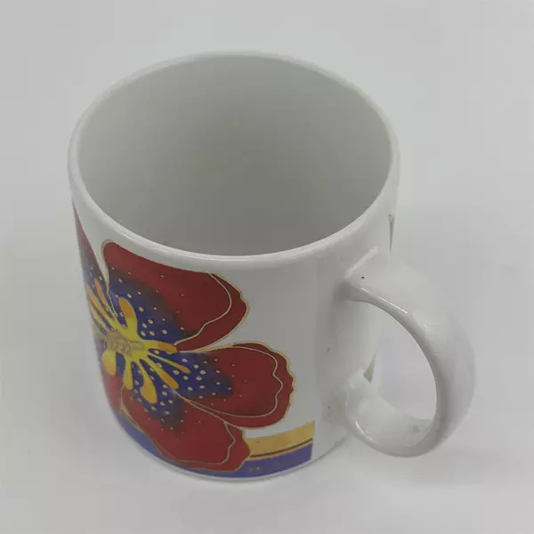 Laurel Burch Wild Hibiscus Coffee Mug Made In Japan Vintage 1990s