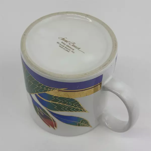 Laurel Burch Wild Hibiscus Coffee Mug Made In Japan Vintage 1990s