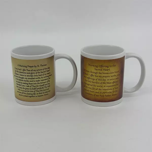 Lot of 2 Religious Morning Prayer Coffee Mugs