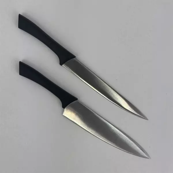 Vestaware Black Plastic Handle Chef and Utility Kitchen Knives