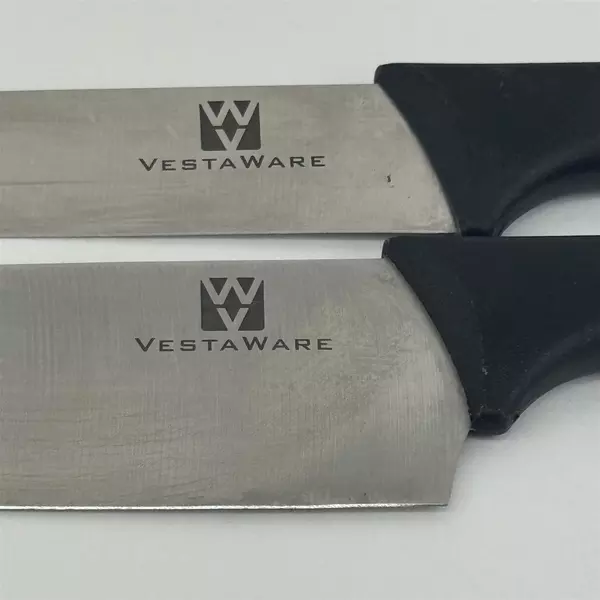 Vestaware Black Plastic Handle Chef and Utility Kitchen Knives