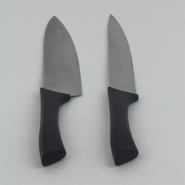 Vestaware Black Plastic Handle Chef and Utility Kitchen Knives
