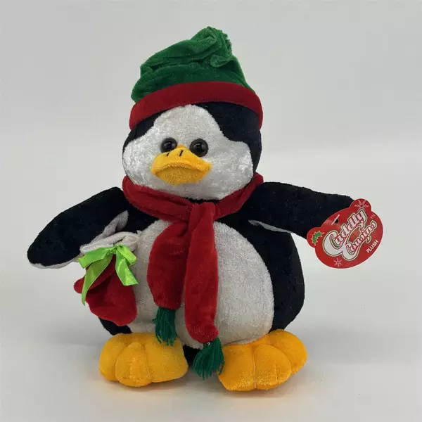 Cuddly Cousins Penguin Christmas Plush Stuffed Animal Toy 9 Inch
