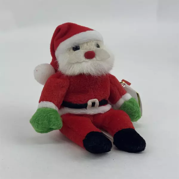 2002 Ty Jingle Beanies Santa Plush Christmas Ornament 5" Plush Retired