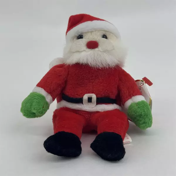 2002 Ty Jingle Beanies Santa Plush Christmas Ornament 5" Plush Retired