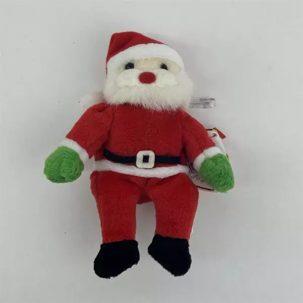 2002 Ty Jingle Beanies Santa Plush Christmas Ornament 5" Plush Retired
