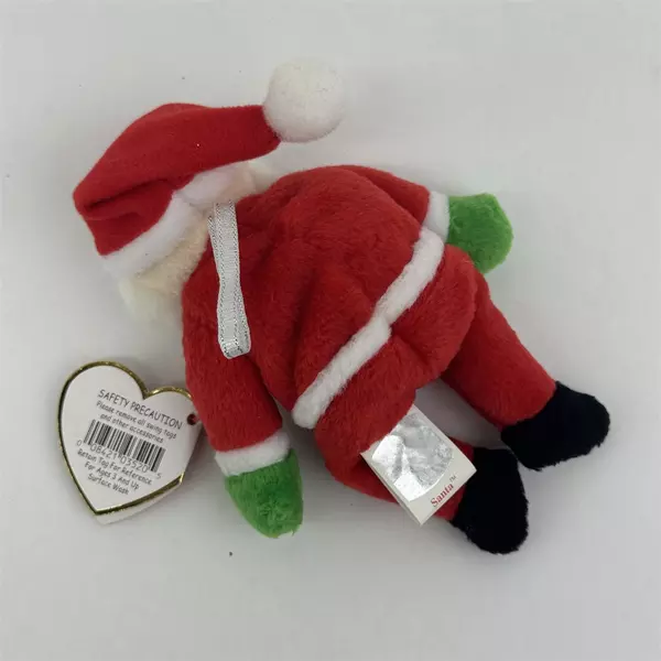 2002 Ty Jingle Beanies Santa Plush Christmas Ornament 5" Plush Retired