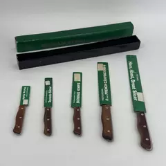 5 Piece Maxam Steel Knife Set Japan Wood Handle