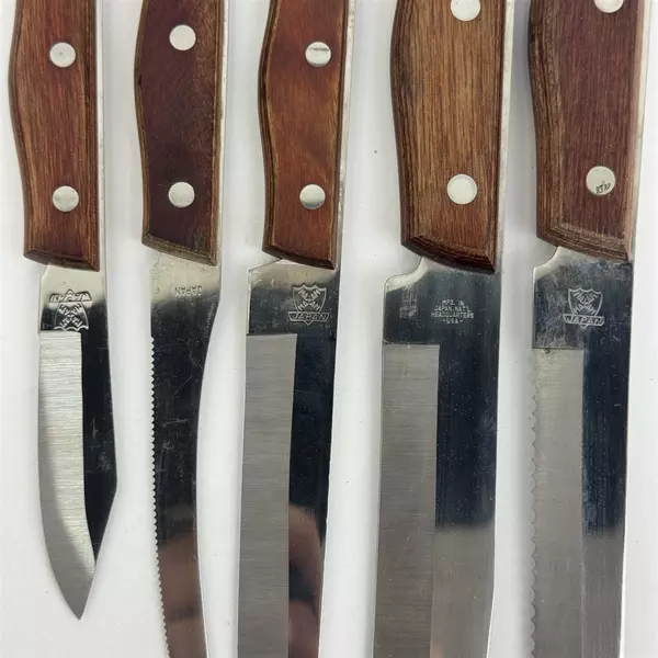 5 Piece Maxam Steel Knife Set Japan Wood Handle