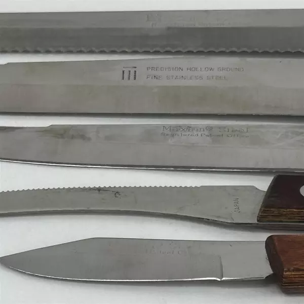 5 Piece Maxam Steel Knife Set Japan Wood Handle