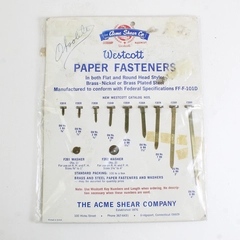 Vintage Pack of 9 Westcott Paper Fasteners, Assorted Sizes, Never Used