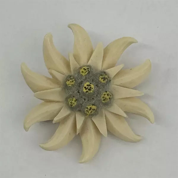 Vintage Ceramic Sunflower Brooch 2 Inch Diameter