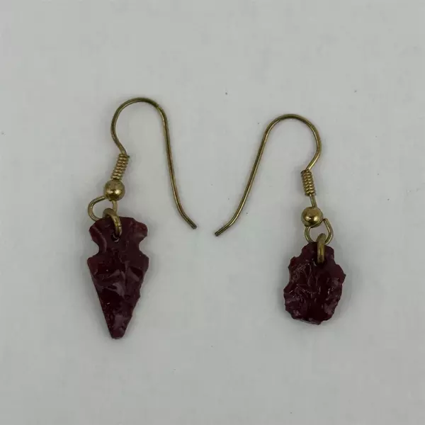 Red Garnet Arrowhead Drop Earrings