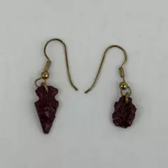 Red Garnet Arrowhead Drop Earrings