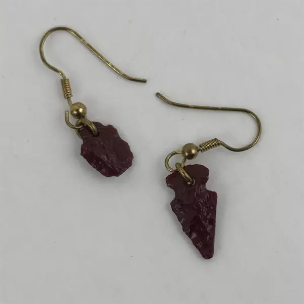 Red Garnet Arrowhead Drop Earrings