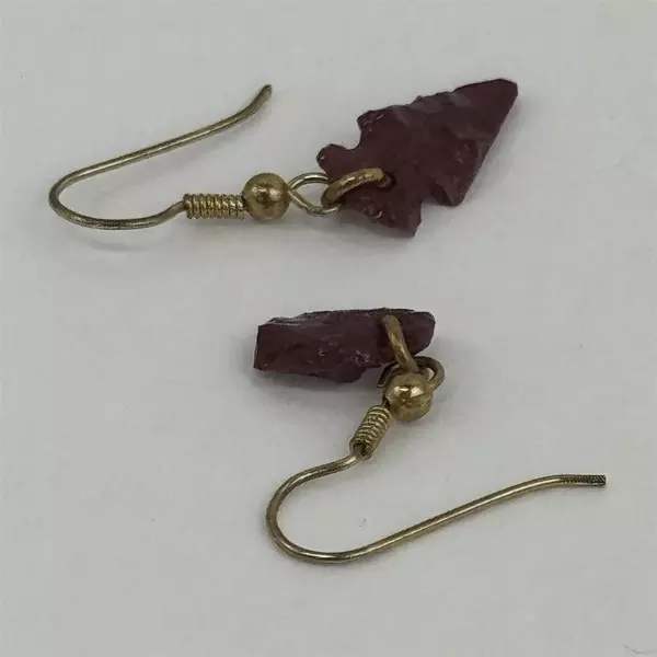 Red Garnet Arrowhead Drop Earrings