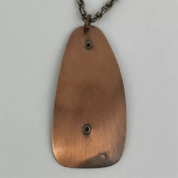 Handmade Copper Brass Turquoise Pendant Necklace 24 Inch