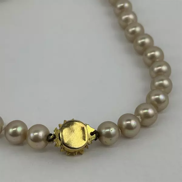 14" Vintage Box Clasp Faux Pearl Choker Necklace