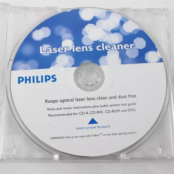 Philips Laser Lens Cleaner Disc for CD DVD Players with Brush