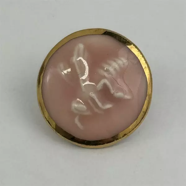 Handmade Round Pink Enamel And Ceramic Bee Stud Post Earrings