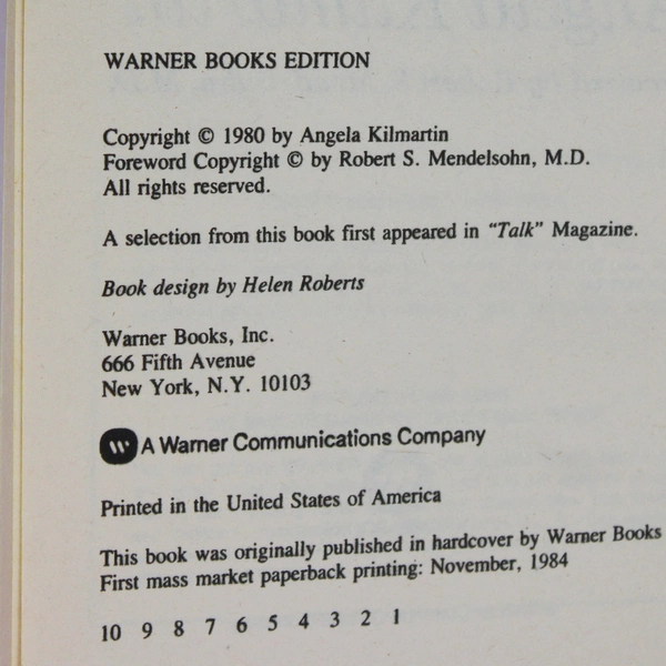 Cystitis A Complete Self Help Guide by Angela Kilmartin 1980 Paperback