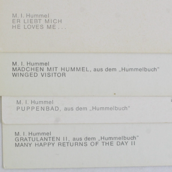 Lot of 4 Vintage M.I. Hummel Postcards Child Illustrations Unused
