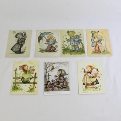 Lot of 7 Vintage M.I. Hummel Postcards Child Illustrations Unused