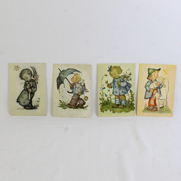 Lot of 7 Vintage M.I. Hummel Postcards Child Illustrations Unused