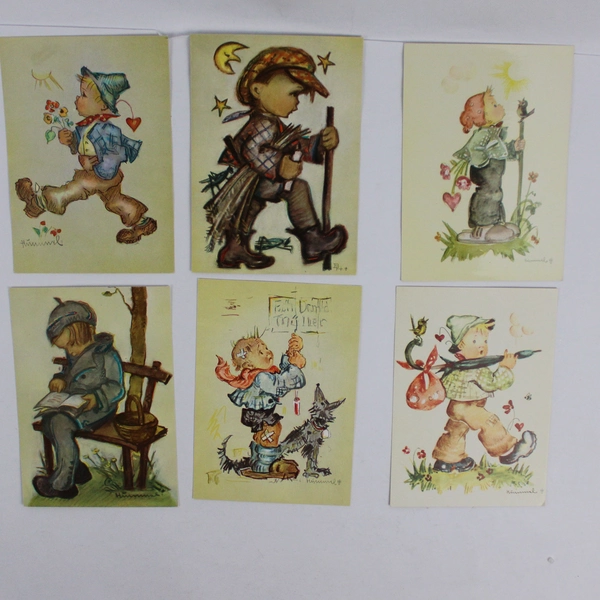 Lot of 6 Vintage M.I. Hummel Postcards Child Illustrations Unused