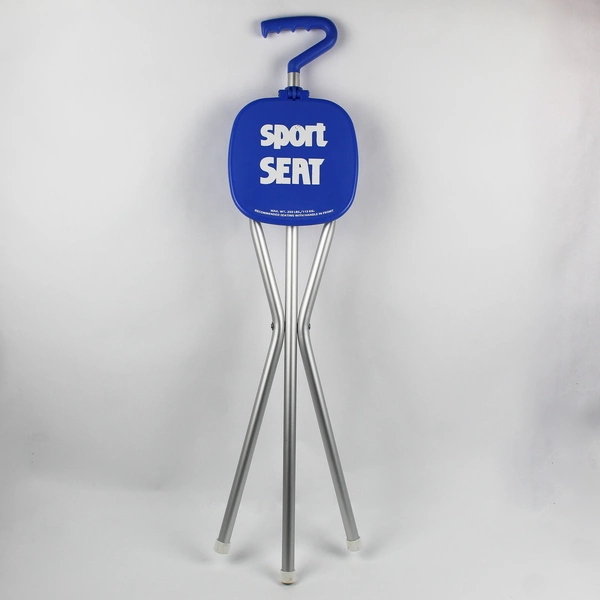 Unbranded Sport Seat Folding Seat and Walking Stick Blue Metal/Plastic Max 250lb