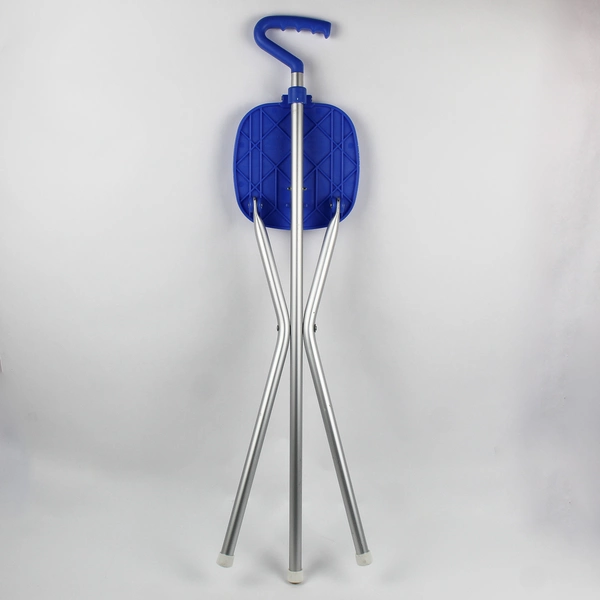 Unbranded Sport Seat Folding Seat and Walking Stick Blue Metal/Plastic Max 250lb