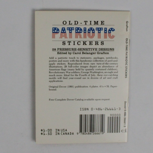 VTG 1991 Dover Old-Time Patriotic Stickers by Carol Belanger Grafton