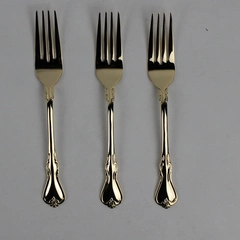 Set of 3 Cambridge Silver Jessica Stainless Gold Electroplate Dinner Forks New