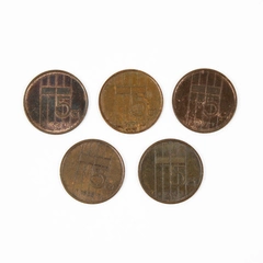 Lot of 5 Netherlands 5 Cent Coins Beatrix Circulated Bronze Coins 80s 90s