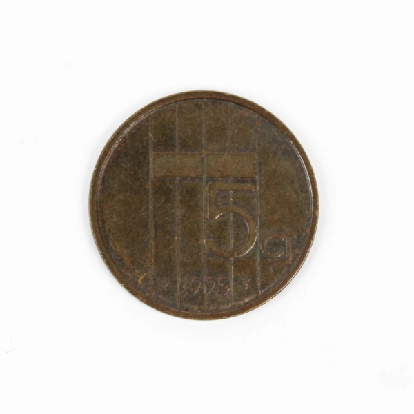 Lot of 5 Netherlands 5 Cent Coins Beatrix Circulated Bronze Coins 80s 90s