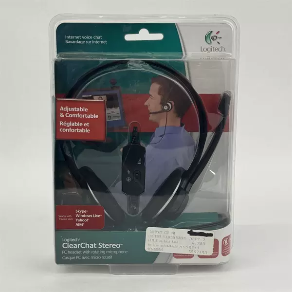 Logitech ClearChat Stereo PC Headset Rotating Microphone Windows XP Vista 2000