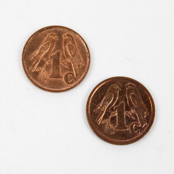 Lot of 4 South Africa 1 Cent Circulated Coins 1996 and 1998