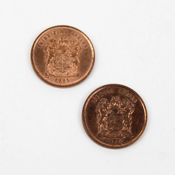 Lot of 4 South Africa 1 Cent Circulated Coins 1996 and 1998